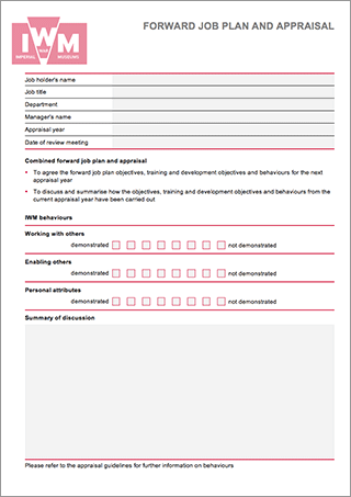 IWM appraisal form